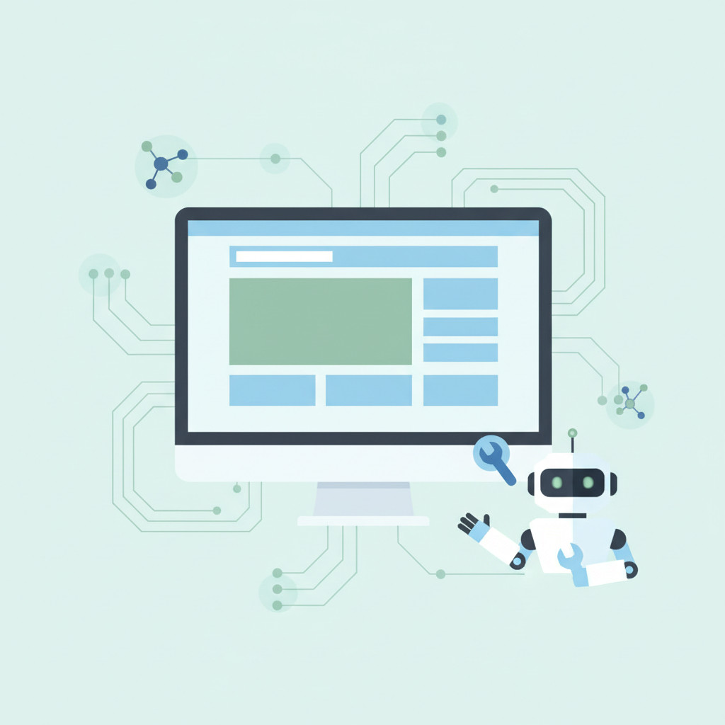 AI troubleshooting website illustration