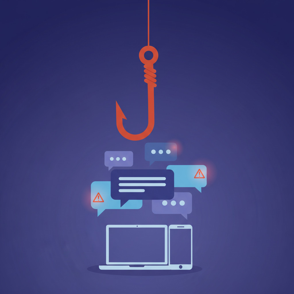 Phishing hook targeting chat bubbles
